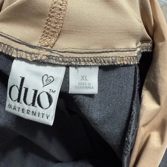 Duo Maternity Tan and Gray Pants - Picture 3 of 3